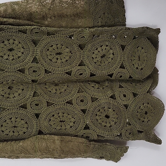 Olive Green Lace Crochet Top - Picture 7 of 7